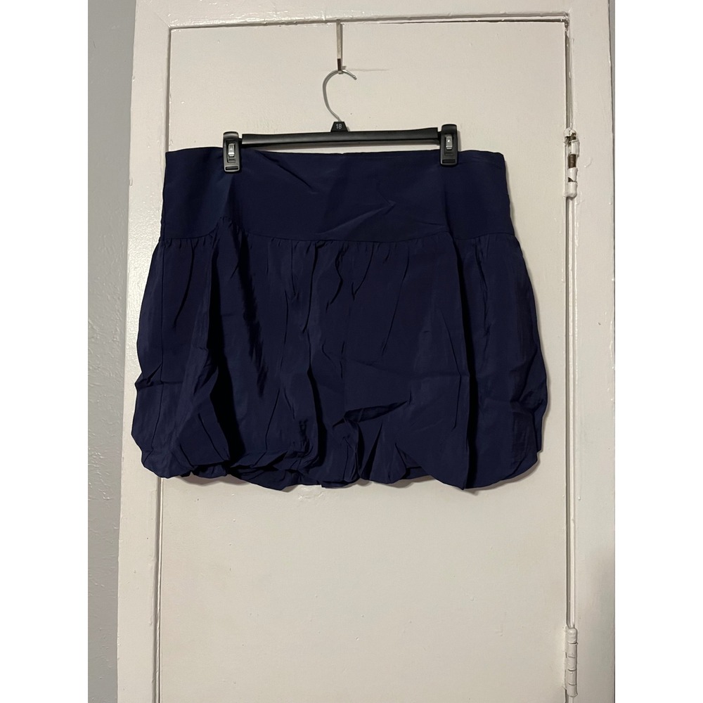 A New Day Navy Blue Bubble Mini Skirt Size 17 NWT Modal Blend Side Zip